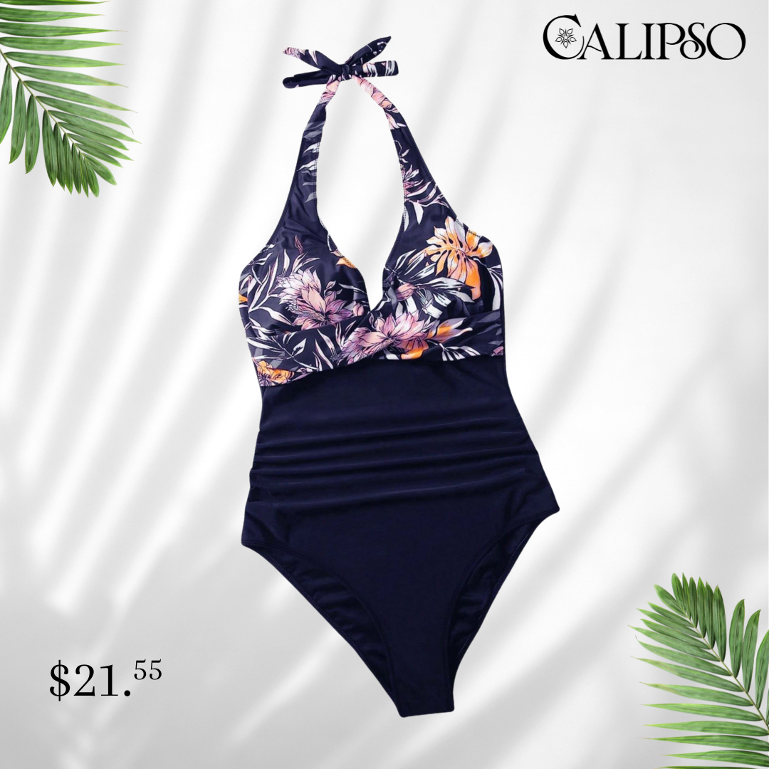 Navy blue trip swimsuit