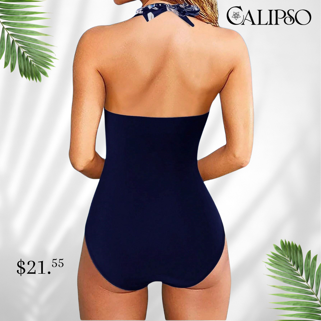 Navy blue trip swimsuit