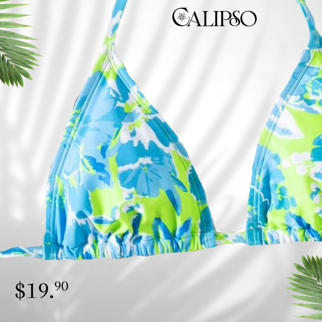 Aqua flower bikini