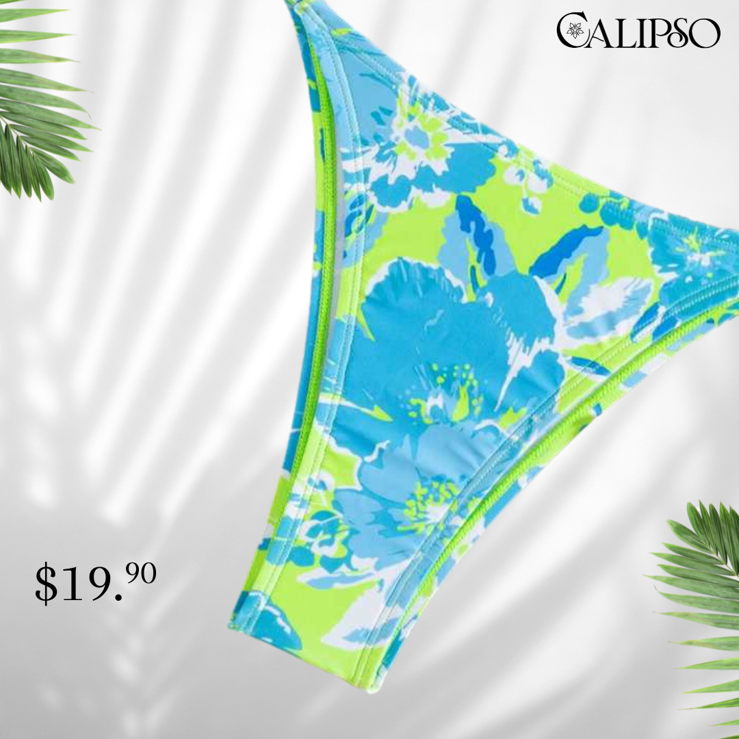 Aqua flower bikini