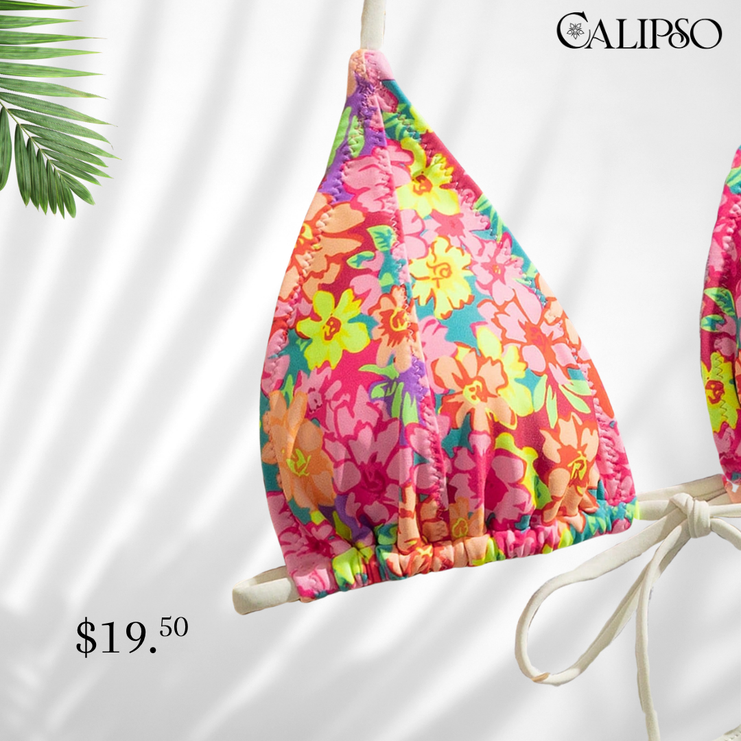 Tropical flower garden bikini