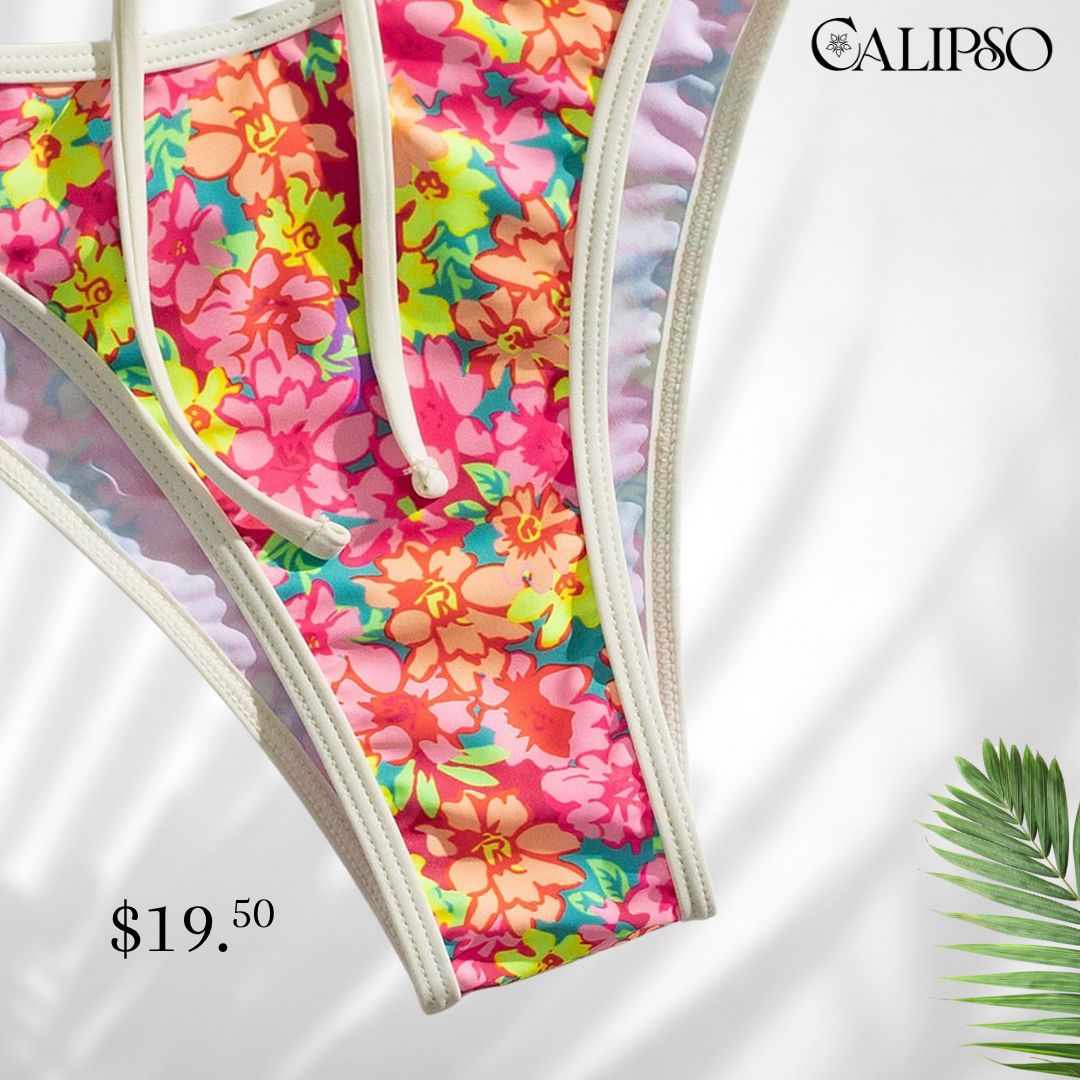 Tropical flower garden bikini