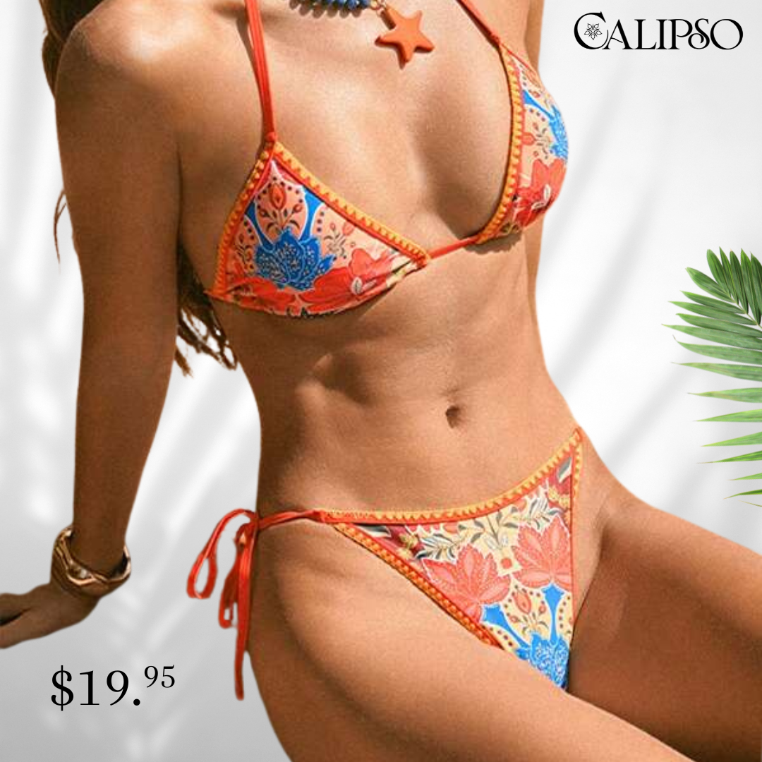 Fire flowers bikini