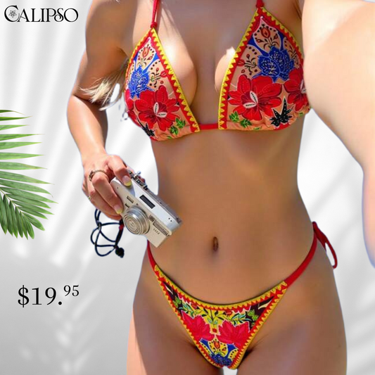 Fire flowers bikini